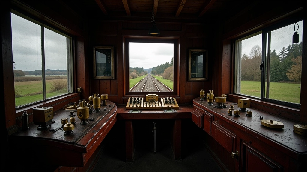 Signal box restoration showing mechanical levers and controls